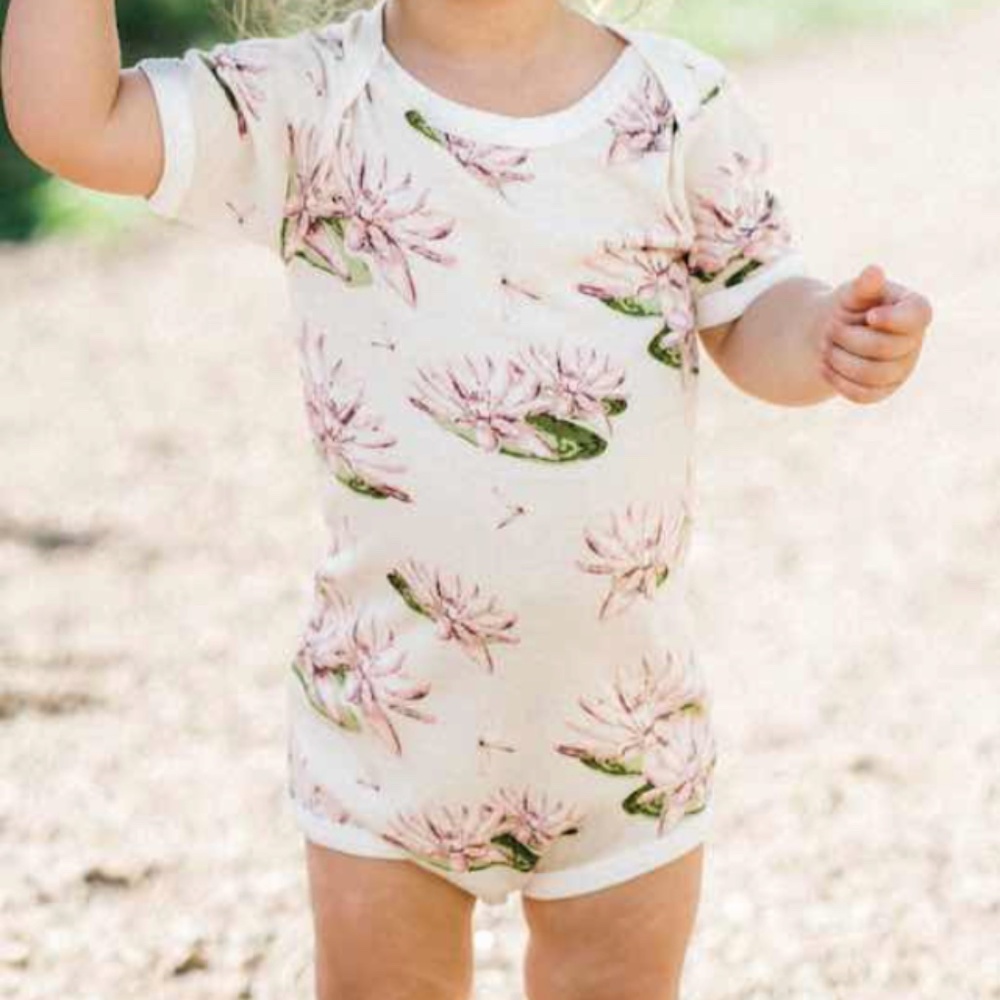Milkbarn Water Lily Bamboo One Piece  6-12 month NWT